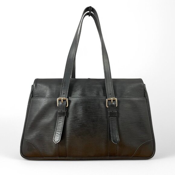 LOUIS VUITTON Segur MM Epi Segur MM Black Leather Shoulder Bag Satchel Silver LV - Picture 6 of 16